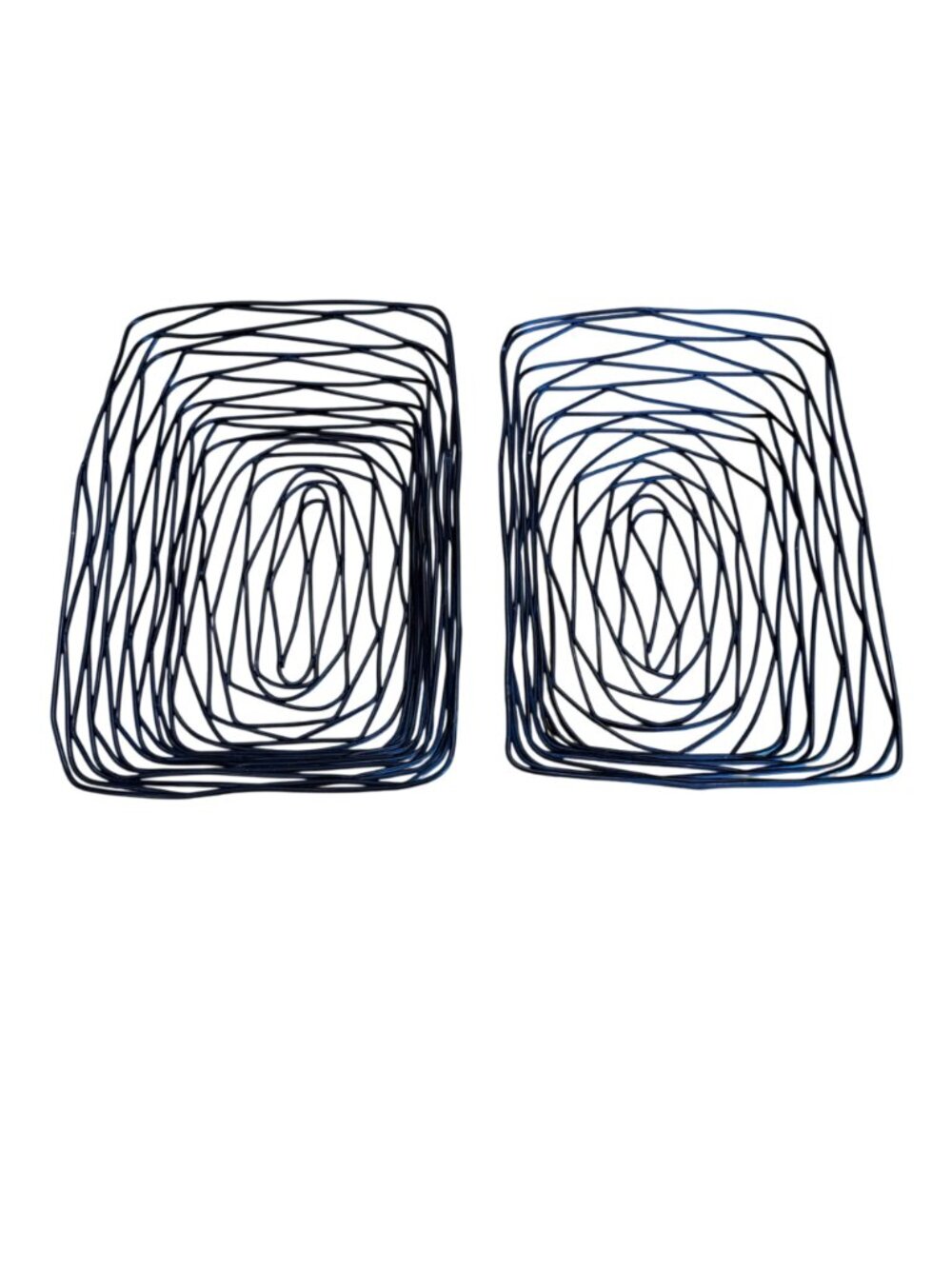 Artisan Metal Wire Basket Set Black Nesting Open Grid Tablecract collection Mode - Picture 3 of 5